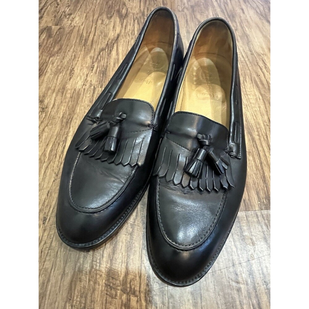 Polo Ralph Lauren Men’s 12 D Black Leather Tassel Loafers Italian Made